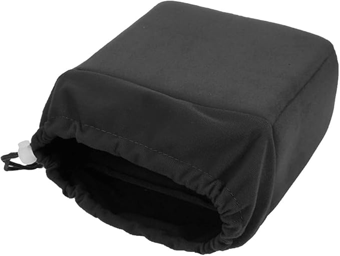 Camera Insert Bag, Camera Padded Bag Shockproof Camera InsertBag Foldable ProtectiveBag Inner CameraOrganizer with Drawstring for DslrCamera Lens (Black)