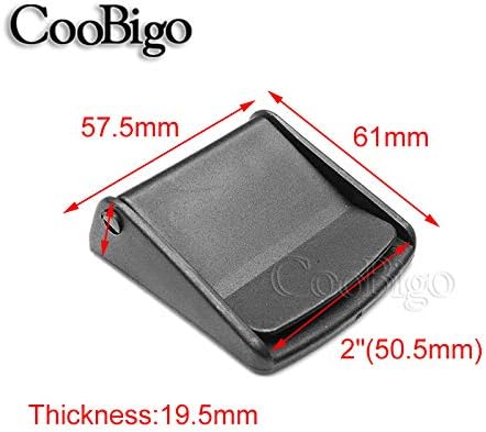 CooBigo 5pcs Webbing Cam Buckles Plastic Black Toggle Clip Backpack Straps