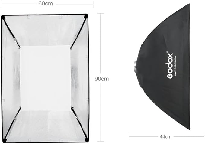 Godox Softbox 60x90CM Bowens Mount, Rectangular Photography Soft Box Diffuser Modifier for Portrait Product Photo Studio Strobe Flash Monolight Continuous Lighting Accessories