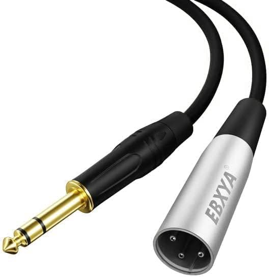 EBXYA 1/4" TRS to XLR Male Balanced Mic Microphone Cable 15ft, XLR to 6.35 Jack, 1 Pack