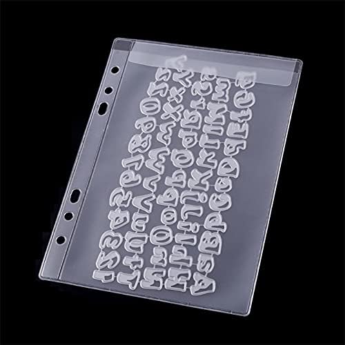 CYFUN DESIGN 10 Sheet Binder Pockets Sleeves Bags A5 Size 6 Hole Binder Folder for Dies and Stamps Storage,Waterproof PVC Clear Bags Protectors for Cutting Dies Stencil Album Stamp Crafts