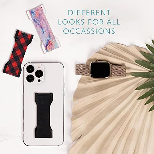 LOVEHANDLE PRO Premium Phone Grip - Silicone Phone Strap - Magnetic Phone Mount and Kickstand for Smartphone and Tablet - White Silicone on White Base