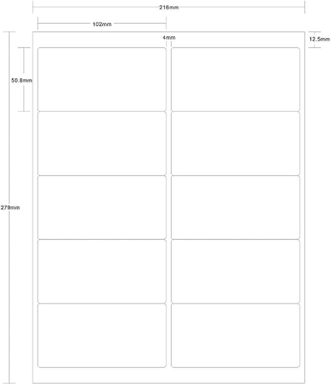 2” x 4" Label Stickers Shipping,1000 Mailing Labels, Printable White Sticker Label for Laser Inkjet Printer, Permanent Adhesive Mailing Address Labels for Packages Envelopes (100 Sheets)