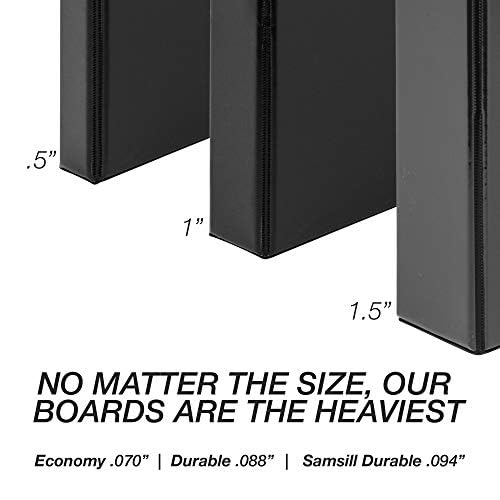 Samsill Durable 0.5 inch 3 Ring Binder, Made in USA, D Ring Binder, FSC 100% Recycled Chipboard, White, 4 Pack