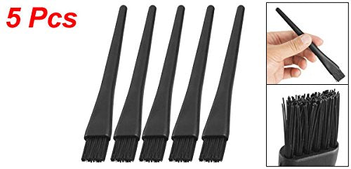 uxcell 5 Pcs 1.5 x 0.5cm Black Plastic Round Handle Anti Static ESD Brush