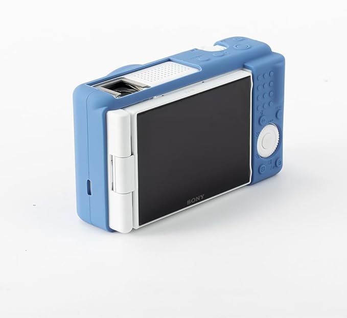 Pocoukate Case for Sony ZV-1F, ZV-1 II/ZV-1M2 Vlog Camera, ZV1F Camera Silicone Cover, Anti-Scratch Slim Fit Soft with ZV1 F Screen Protector- Blue Skin