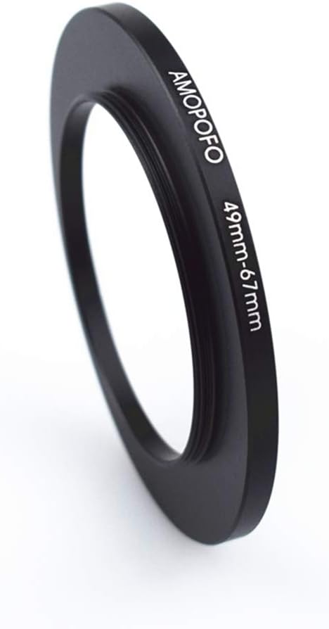 Metal Step Up Ring Adapter 49mm to 67mm Step-Up Lens Adapter Ring for Filters, Made of CNC Machined Space Aluminum with Matte Black Electroplated Finish