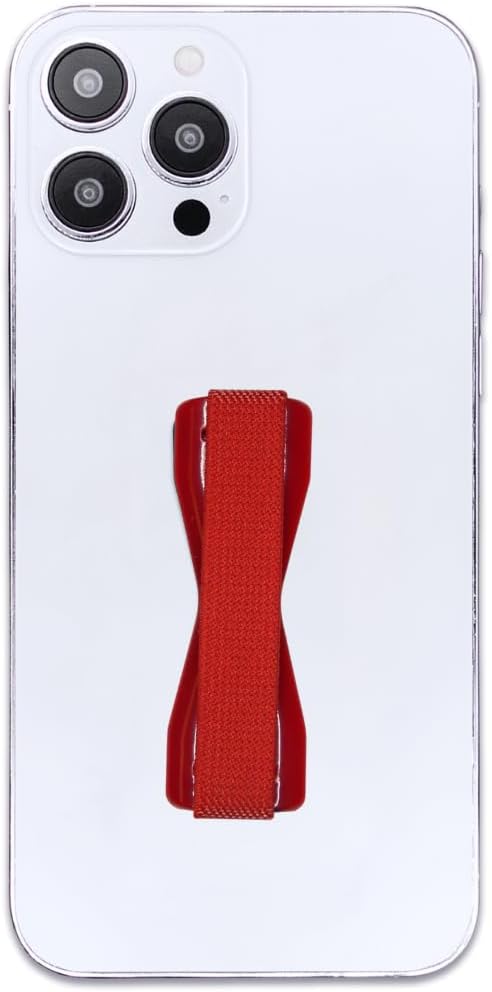 LOVEHANDLE Universal Phone Grip for Smartphones & Mini Tablets - Phone Holder for Hand - Wireless Charging Compatible - Made in The USA - Solid Red