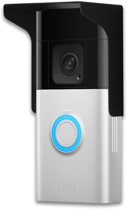 Metals Doorbell Rain Cover Suitable For All Ring Models Doorbell Glare Sun Shade Protector Shield For Ring 1/2/3/4/2020/Pro/Pro 2/Wired Video Doorbells(Black, U65)