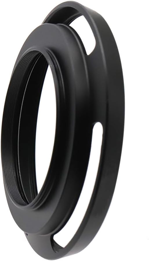 43mm Hollow Lens Hood 43mm Screw in Curved Vented Lens Hood 43mm Metal Lens Hood for 43mm Lens Hood Wide(Black)