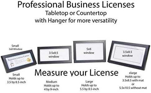Creative Picture Frames [DRMM3.5x8.5bk] Black Business License Frame Holds 3.5 by 8.5-inch Self Standing Easel Back with Hanger