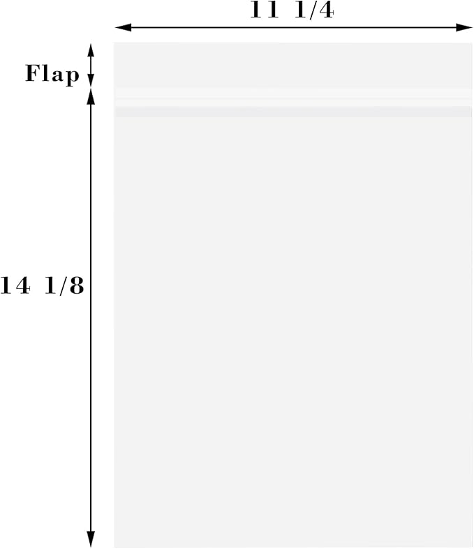 Golden State Art, Pack of 100 11 1/4 x 14 1/8 Crystal Clear Storage Sleeves, Acid-Free Resealable Bags for 11x14 Photo Mats, Art Prints, Drawings
