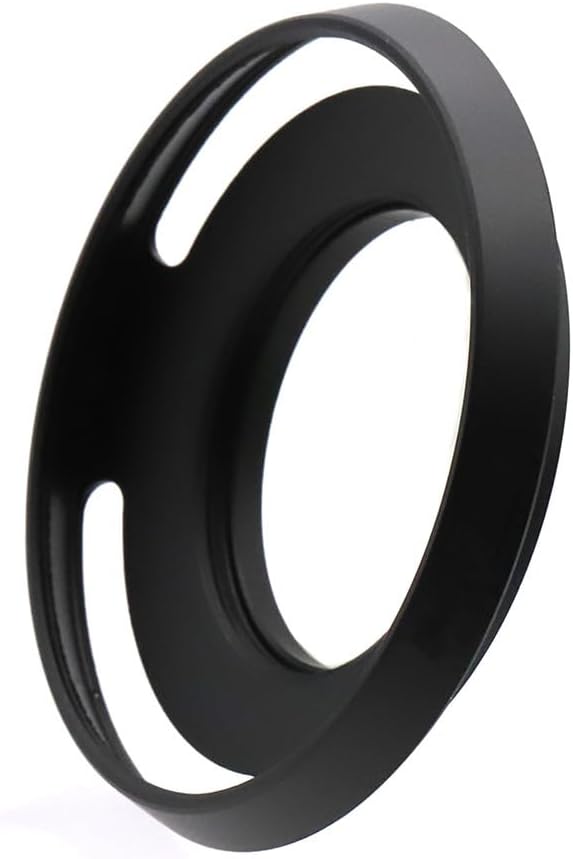 37mm Hollow Lens Hood 37mm Screw in Curved Vented Lens Hood 37mm Metal Lens Hood for 37mm Lens Hood Wide(Black)