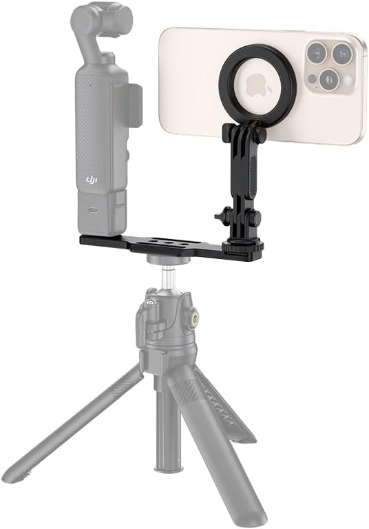 Magnetic Phone Holder for DJI Osmo Pocket 3 Xtra Muse,Cellphone Pocket3 Mount Accessories with Arca Swiss Design & 1/4"-20 & Angle Adjust Phone Stand for Pocket3 Creator Combo,for Tripod Selfie Stick