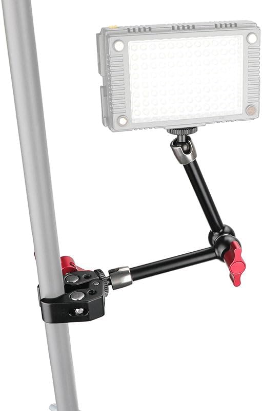 CAMVATE 9.8 inch Adjustable Articulating Magic Arm + Versatile Super Crab Clamp (Red Lock Knobs)-3055