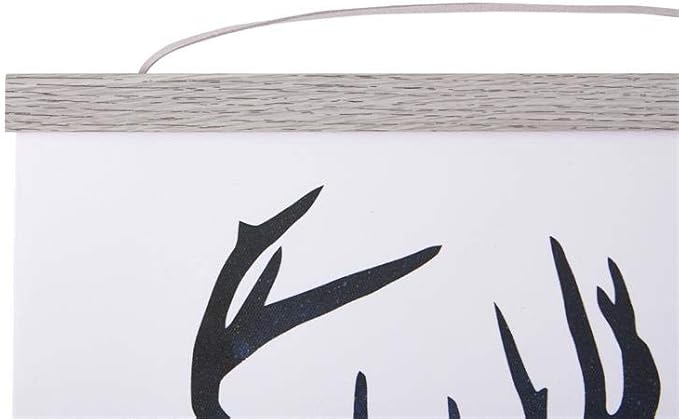 Benjia Magnetic Poster Hanger, 17x24 17x11 17x22 Poster Frame Wood Wooden Magnet Print Posters Dowel Scroll Hanger Hangers Hanging Kit for Walls Map Canvas Artwork (Grey, 17")