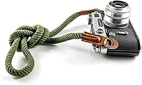 Camera Rope Strap 100cm Soft Cotton Camera Strap Vintage Neck Shoulder Belt Strap for Mirrorless and DSLR Camera. (Army Green)