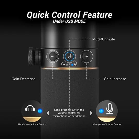 TONOR Dynamic Podcast Microphone, XLR/USB Mic for Recording, Streaming, XLR Cardioid Studio Mic with Quick Mute, 3.5mm Headphone Jack, Volume Control Microfono, 200 cm/78inch Cable, TD510