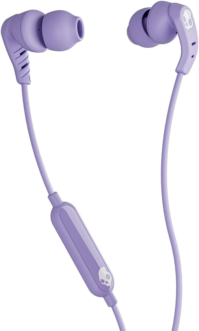 Skullcandy Set USB-C Wired Earbuds with Noise Isolating Fit, Built-in Microphone Call and Track Control for iPhone Android, Ear Gels Included for Custom Fit - Preppy Purple