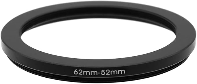 62-37/40.5/43/46/49/52/55/58/60/62/67/72/77/82/86/95/105mm Step Up & Step Down Rings Adapter for Camera Lens and Filters 62-52 Filter Adapter Ring 62mm Lens to 52mm Filters (62-52mm)