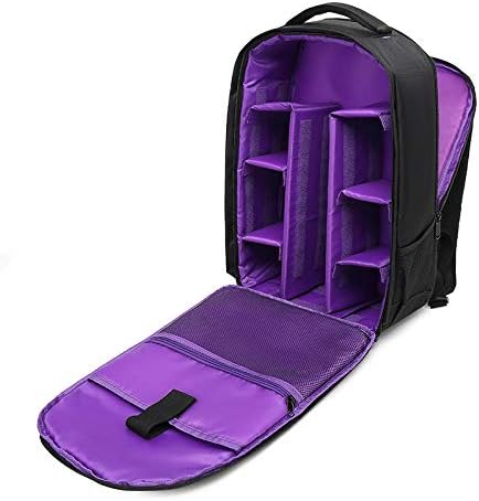Waterproof SLR/DSLR Camera Backpack Shoulder Bag Travel Case For Canon Nikon Sony Digital Lens (Large, Purple)