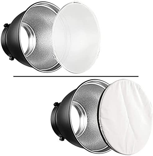 Soonpho 7" Standard Reflector Diffuser Lamp Shade Dish with 10° /30°/ 50° Degree Honeycomb Grid White Soft Cloth for Bowens Mount Studio Strobe Flash Light Speedlite