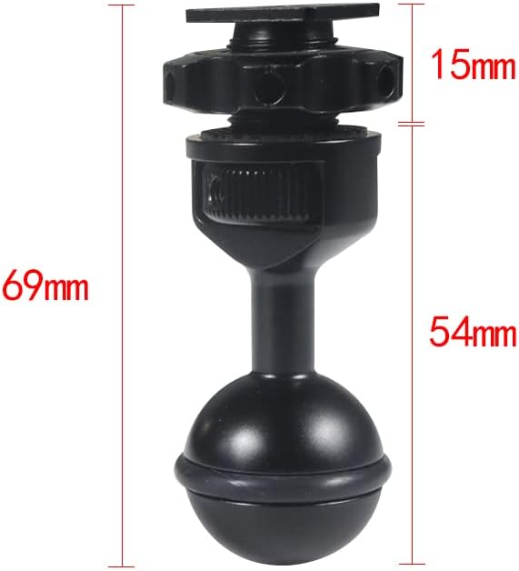 FEICHAO 1 Inch Ball Mount Head Adjustable Adapter with Cold Shoe Base for Underwater Camera Case Video Flash (Kit B)