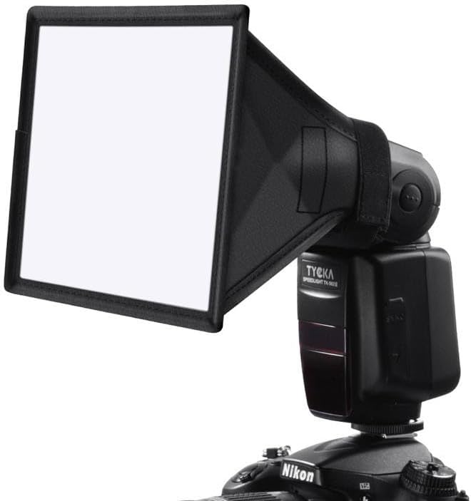 REFLEX CAMERA Universal Softbox Flash Diffuser 17×15cm (6.7×5.9in) for DSLR Camera Speedlite | Foldable Portable Light Modifier for Flash | Soft Even Lighting with Storage Pouch (20×15cm (7.9×5.9in))