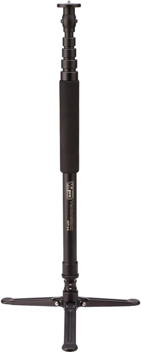 Vidpro MP-66 VentureMaxx Series Professional 70-Inch Monopod with Air Lock - Lightweight Anodized Aluminum Camera Camcorder Support Stand Adjustable 5-Section with 3 Feet Base Includes Carrying Case