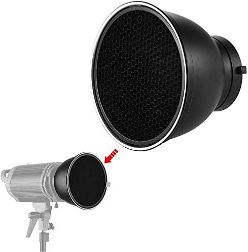 Soonpho 7" Standard Reflector Diffuser Lamp Shade Dish with 10° /30°/ 50° Degree Honeycomb Grid White Soft Cloth for Bowens Mount Studio Strobe Flash Light Speedlite