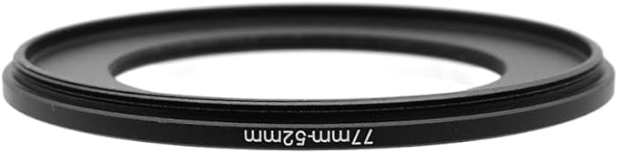 77-52/55/58/62/67/72/74/77/82/86/95/105mm Step Up & Step Down Rings Adapter for Camera Lens and Filters 77-52 Filter Adapter Ring 77mm Lens to 52mm Filters (77-52mm)