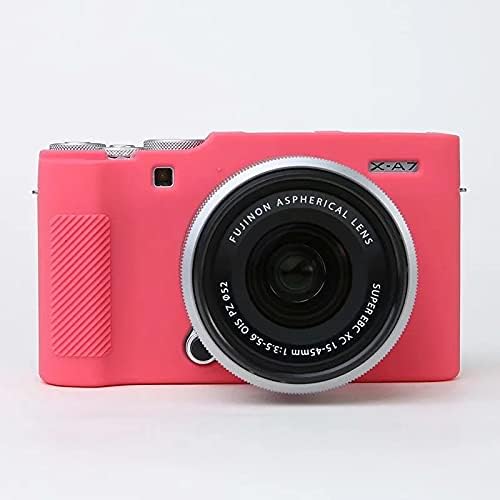 Professional Secure Silicone Camera Case Cover Housing Body Skin for Fujifilm Fuji X-A7 XA7 XA 7 Mirrorless Digital Camera (Red)