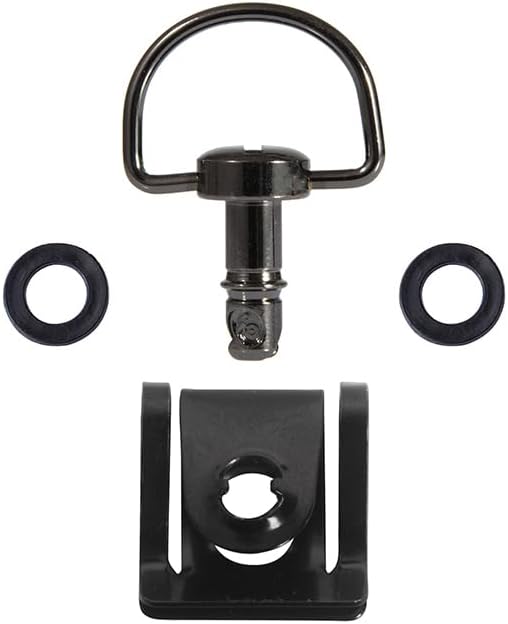 Motorcycle Race Fasteners Quick Release D-Ring 1/4 Turn Race Fasteners Clip Style Type C (Chrome Black （Black Clips）, 17mm)