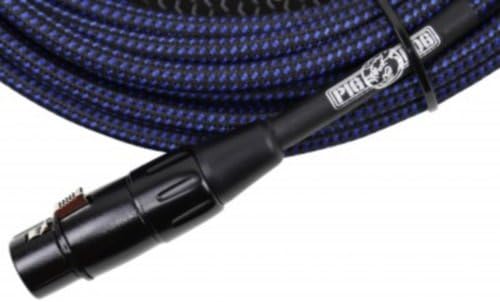 Pig Hog PHM20BBL Black/Blue Woven High Performance XLR Microphone Cable, 20 Feet