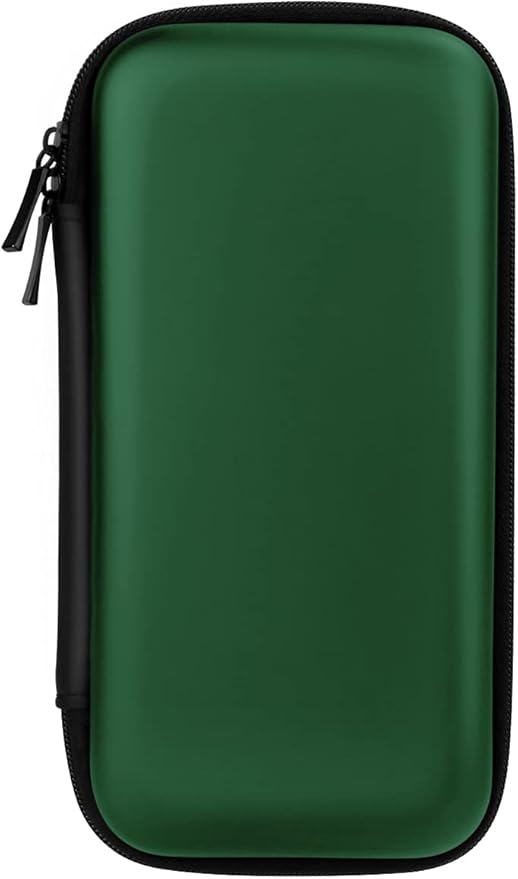 iMangoo Travel Essentials Electronics Organizer Charger Case Portable Dual Zipper Shockproof Pouch Tech Purse Cord Cable Pouches Power Bank Storage Accessories Bag for Women Men,6.5x3.2x1 Green