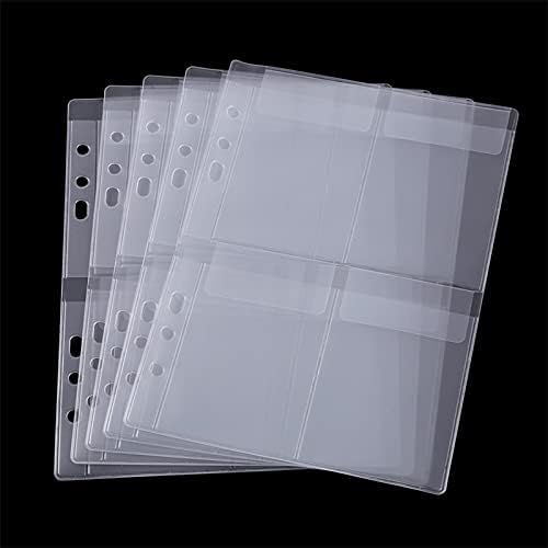 10 Sheet Binder Pockets Inserts with four pockets A5 Size 6 Hole Binder Folder for Dies and Stamps Storage,Waterproof PVC Clear Bags Protectors for Cutting Dies Stencil Album Stamp Crafts
