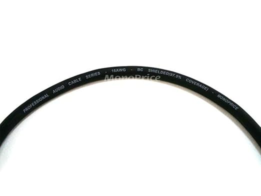 Monoprice XLR Male to RCA Male Cable - 6 Feet - Black, 16AWG Shielded Twisted Pair Oxygen-Free Copper Braid Conductors, E21 Gold Plated Connectors - Premier Series