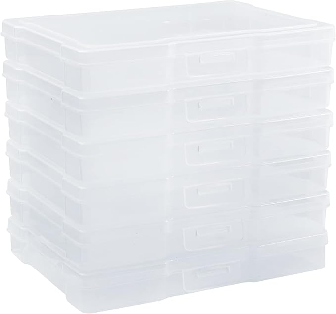 Naivees 5" x 7" Photo Storage Case, 12 Inner Photo Organizer Keeper, Extra Large Storage Picture Boxes, Seed Storage, Transparent Craft Keeper (12 PACK)