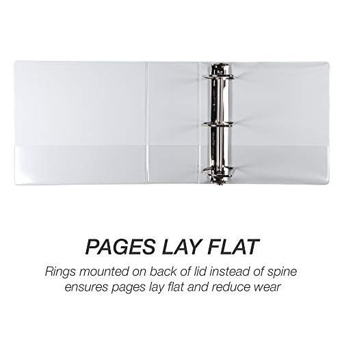 Samsill Durable 5 inch 3 Ring Binder, Made in USA, Locking D Ring FSC 100% Recycled Chipboard, White, 2 Pack