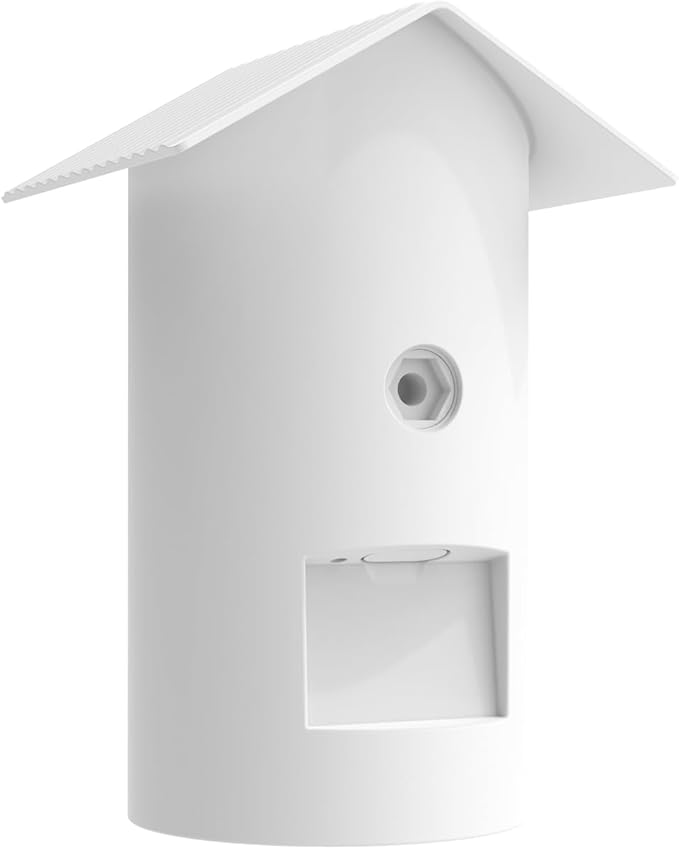 Holicfun Silicone Protective Birdhouse Cover for R-ing Outdoor Cam Plus Battery, Weather-Resistant Camera Skin, White