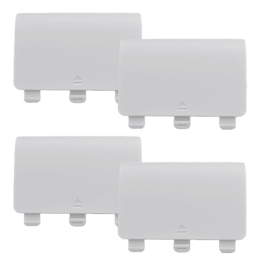4 Pcs Battery Back Cover for Xbox One/One S/One X Controller[NOT for Xbox Series X/S],Battery Back Shell Covers for Xbox One Controller,Replacement Battery Cover Door Compatible with Xbox One(White)