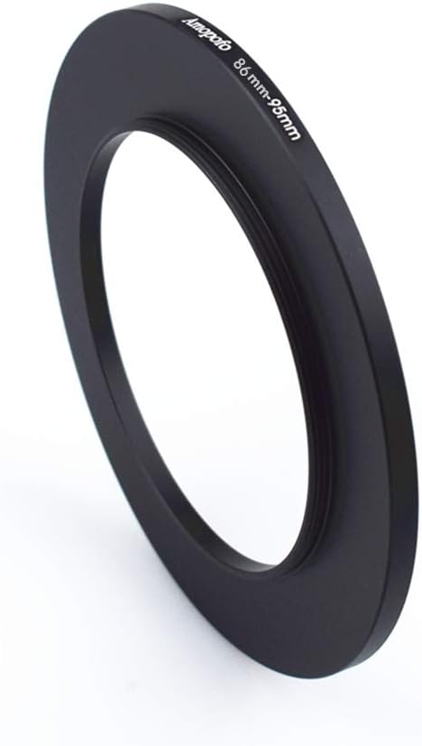 86mm-95mm Metal Ring/86mm to 95mm Step-Up Ring for Filters,Made of CNC Machined with Matte Black Electroplated Finish,Compatible with All 86mm Camera Lenses & 95mm Accessories