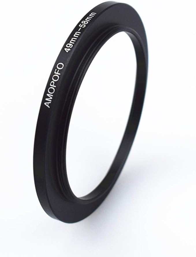 Metal Step Up Ring Adapter 49mm to 58mm Step-Up Lens Adapter Ring for Filters,Made of CNC Machined Space Aluminum with Matte Black Electroplated Finish