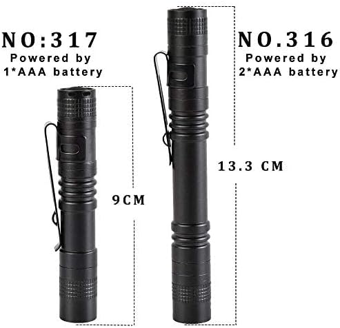 Pocketman 4 Pcs LED Penlight Flashlight Tactical Torch with Clip(13.3 CM)