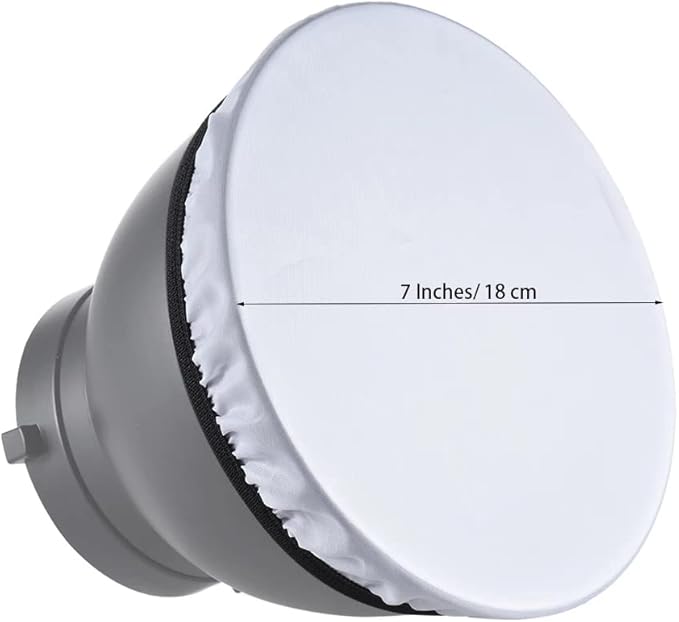 5 Pieces 7 Inches/ 18 cm Standard Diffuser Light Sock Cloth White Lampshade Reflector Lamp Sock for Studio Strobe Reflector