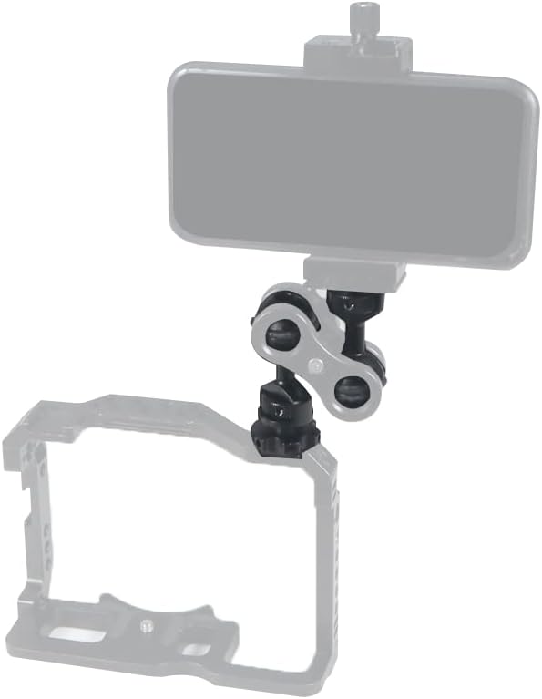 FEICHAO 1 Inch Ball Mount Head Adjustable Adapter with Cold Shoe Base for Underwater Camera Case Video Flash (Kit B)
