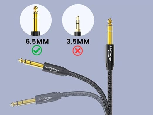 XLR Female to 1/4 Cable 6ft 2 Pack, Balanced TRS to 6.35mm Gold-Plated Connectors Nylon Braided, Quarter Inch to XLR Female Cable