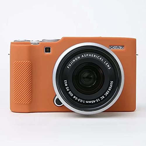 Professional Secure Silicone Camera Case Cover Housing Body Skin for Fujifilm Fuji X-A7 XA7 XA 7 Mirrorless Digital Camera (Brown)