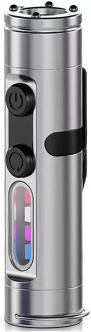 Taclite Mini EDC Flashlight - 500 Lumens Rechargeable Micro Tool, Magnetic Keychain Light with Hat Clip, Waterproof, 3 Brightness Levels for Camping & Emergency Use (Silvery)