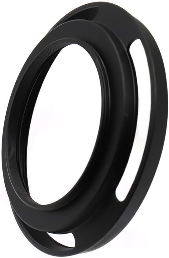 49mm Hollow Lens Hood 49mm Screw in Curved Vented Lens Hood 49mm Metal Lens Hood for 49mm Lens Hood Wide(Black)